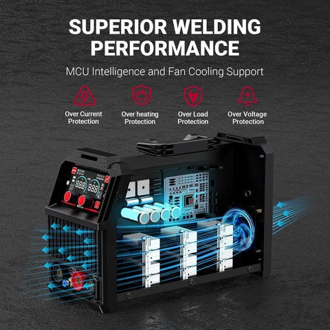 Interior view of 4 In 1 Welder For MIG TIG MMA And Flux Core Welding With Dual Voltage 110V And 220V Portable Synergy IGBT Inverter