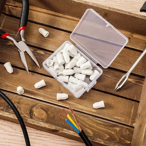 Zonon 36pcs white ceramic wire connectors, porcelain twist caps for high-temp repairs, 18-8 AWG