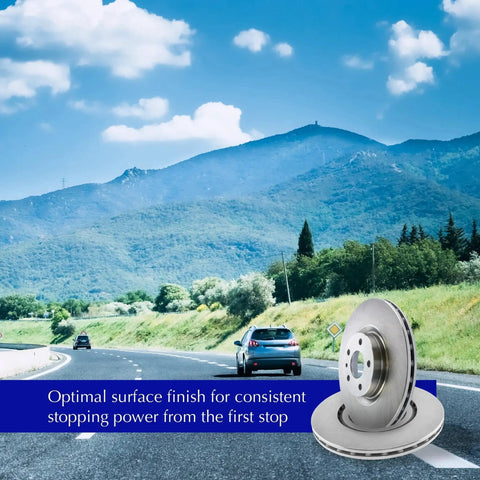 Front view of Centric C-Tek rear brake rotor, silver metal disc for 1990–1993 Mazda Miata