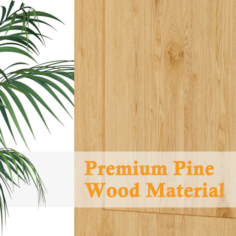 36 Inch By 80 Inch Pine Wood Slab Door With Half Frosted Glass For Interior Rooms, Farmhouse Shaker Style text with pine wood texture
