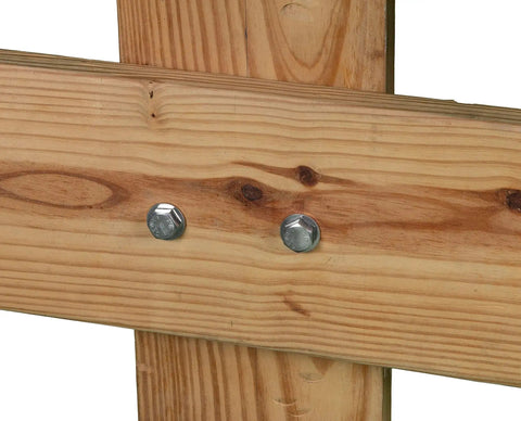 Heavy Duty Three Eighths Inch By Sixteen Threads Per Inch Hex Bolts One Inch Long Stainless Steel 304 securing wooden planks