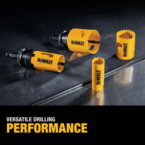Bi Metal Hole Saw Kit For Wood Metal And Plastic With Up To 50 Percent Longer Life And Fast Plug Ejection By Dewalt