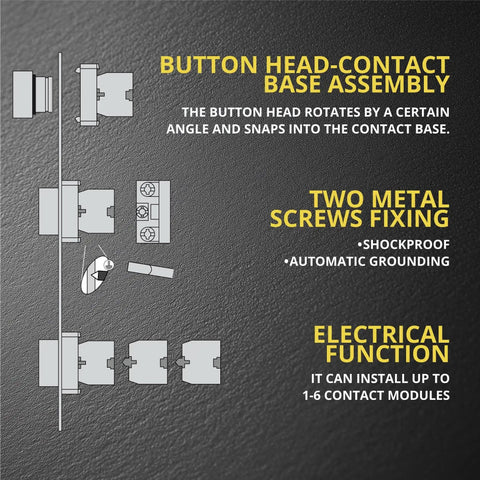 Diagram of Double Head Push Button With Signal Lamp For On Off Start Stop Control In Industrial Equipment And Panel Mounts