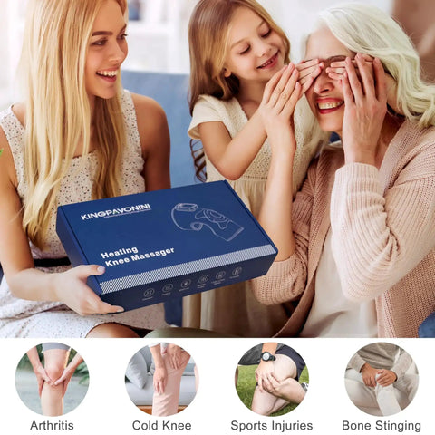 Family enjoying Cordless Knee Massager for Pain Relief With Four Motors, Five Heat Levels, Rapid Five Second Heat, gift for mom