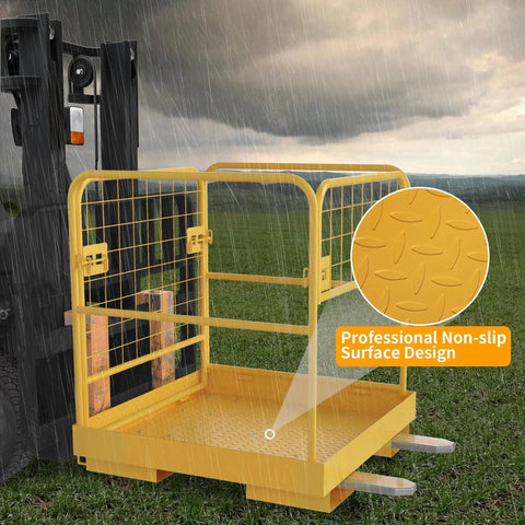 Forklift Cage Work Platform 36x36 Inches Heavy Duty Steel Lift Basket 1150 Lbs with non-slip surface design