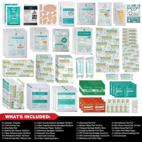 160 Piece First Aid Kit Refill Set For Home, Travel, And Work With Instant Cold Pack, Bandages, Emergency Blanket, Gauze, Moleskin Pad, And More ISO 13485 Certified Medical Supplies General Medi
