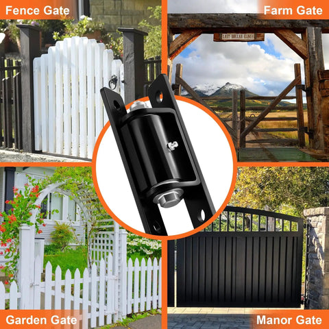 Heavy Duty 7 Inch Gate Hinges Built To Last 2 Pack High Strength Steel Wall Mount Hinge For Metal Fence And Wood Gates 1100 Lb Load Capacity Bolt Or Weld Install Black Farm Gate Hardware For Easy Setup And Long Lasting Use