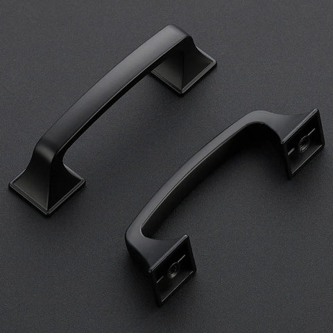 3 Inch Square Cabinet Pulls in Matte Black Arch Design for Kitchen Cabinets and Drawers Flat Black Metal Drawer Pulls