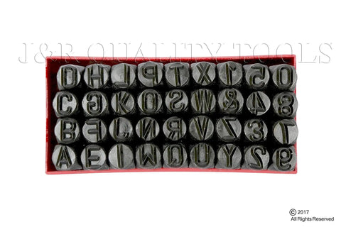 36 Piece Three Eighth Inch Steel Stamp Set With Case For Metal Leather Wood And Plastic Includes A To Z And 0 To 8 Plus Six Upside Down For Nine Drop Forged And Heat Treated 45 Steel in red case