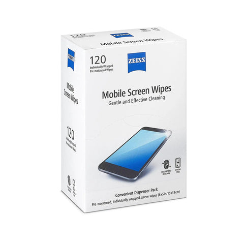Box of ZEISS Pre-Moistened Screen Wipes for Phones, Tablets and Laptops, 120 Count