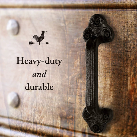 Beefy Heavy Duty Barn Door Handles Set Of 2 Black Rustic Cast Iron Gate Handles For Farmhouse Decor Sliding Doors and Hardware
