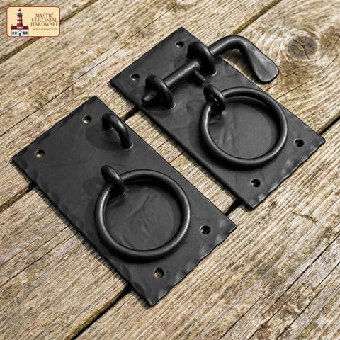 Colonial Style Iron Gate Latch Black Flip Latch Heavy Duty Cast Iron Drop Latch For Barns Sheds Cabinets Shutters And Privacy Doors Antique Door Hardware Replacement Durable Black Finish Easy Install