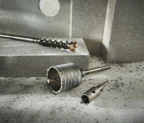 Beefed Up Heavy Duty SDS Max Rotary Hammer Core Bit For Concrete By Bosch, 2 Five Eighths In X 22 In, carbide tipped