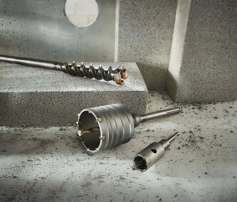 Beefed-Up 6-Inch 2-Piece Rotary Hammer Core Bit With Wave Design For Up To 40 Percent Faster Drilling on concrete surface