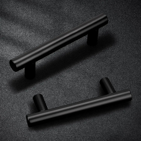 5 Pack Black Stainless Steel Cabinet Pulls T Bar Handles For Kitchen Cabinets And Drawers, 4 Inch Overall Length