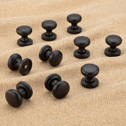 10 Pack Black Cabinet Knobs And Bun Drawer Pulls For Kitchen Cabinets And Dressers, Solid Cast Iron 3.75 Inch Cupboard Handles