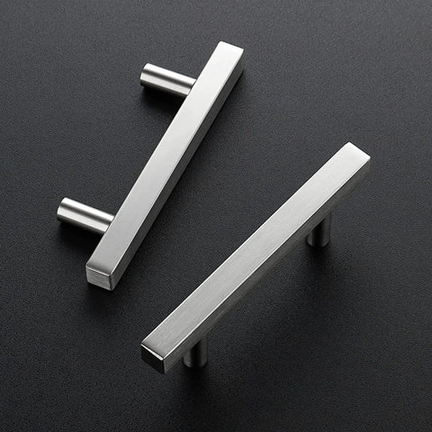 30 Pack Brushed Nickel Square Cabinet Pulls 5 Inch Overall Length With 3 Inch Center Mount Half Inch Width 35mm Projection