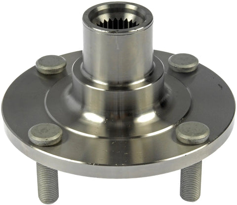 Front Wheel Hub Assembly For Select Nissan Models Direct Replacement Built To Last With Beefy Build Durable Materials Easy Install And Bolt On Wheel Hub Replacement Part For Cars And SUVs Delivers Long Lasting Performance, showing a front view of the hub assembly with visible bolts and metal structure.