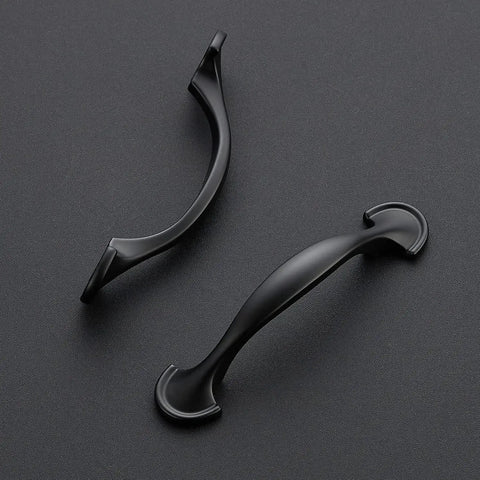 30 Pack Solid 3 Inch Rounded Foot Arch Kitchen Cabinet Handles Matte Black Finish Curved Drawer Pulls hardware