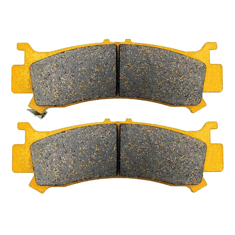 Traild ceramic brake pad set, front & rear for Honda Pioneer 1000, orange backing plates, gray friction material