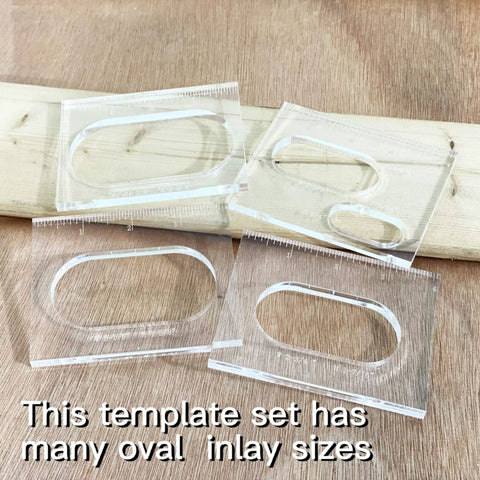 Pro DIY Oval Inlay Template Set Pack Of 4 Router Templates For Woodworking Includes 4 Inch Ruler Five Individually Sized Inlays