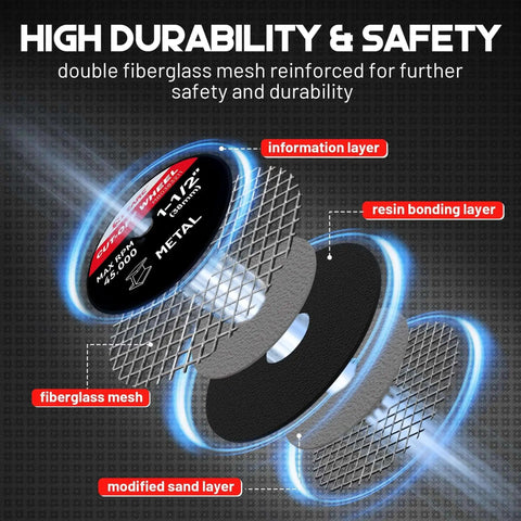 Heavy Duty Fiberglass Reinforced Cut Off Wheels for Rotary Tools 1.5 Inch by 0.125 Inch, 32 Pack With Mandrels, durable discs
