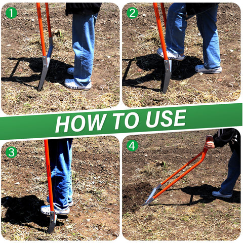How to use Heavy Duty 5-Tine Broad Fork for Gardening With Ergonomic U Shaped Handle All Steel Construction Rust Resistant Built