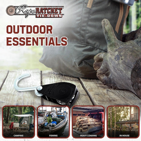 Heavy Duty Rope Ratchet Tie Down Pulley Hanger With Locking Mechanism For Easy Tensioning Of Shade Sails Hammocks Canopies And Outdoor Gear Works With One Quarter Inch Rope And Delivers A 150 Pound Capacity No Rope Included