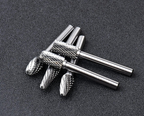10 Piece Double Cut Solid Carbide Rotary Burr Set For Die Grinders With One Quarter Inch Shank Pro Grade Bits For Steel And Metal Carving Polishing Engraving And Drilling Durable Long Lasting Heat Treated For Smooth Finishes And Clean Edges By YUFUTOL