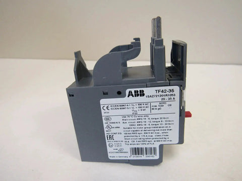 TF42-35 29 To 35 Amp IEC Overload Relay For AF Series Contactors, 3-pole thermal relay with manual or automatic reset.