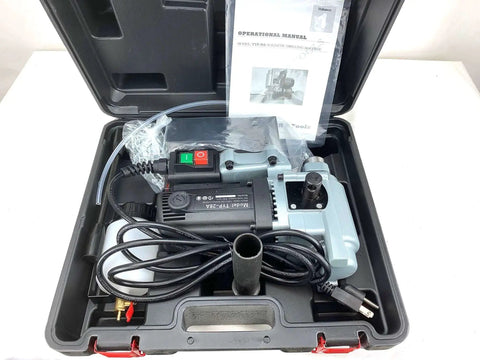 Typhoon Mini Magnetic Drill With Annular Cutter Capability For 110V 640 RPM Compact 7/16 To 1 1/2 Inch Hole Capacity tool in case