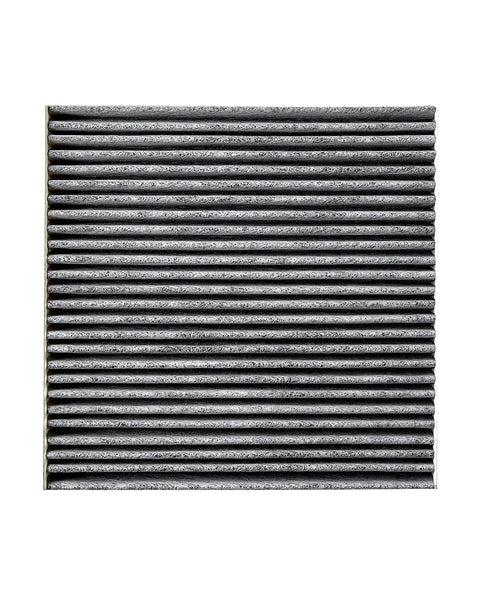 Front view of Odor Defense Activated Carbon Cabin Filter for Acura and Honda vehicles 2009 to 2025, showing ribbed design.