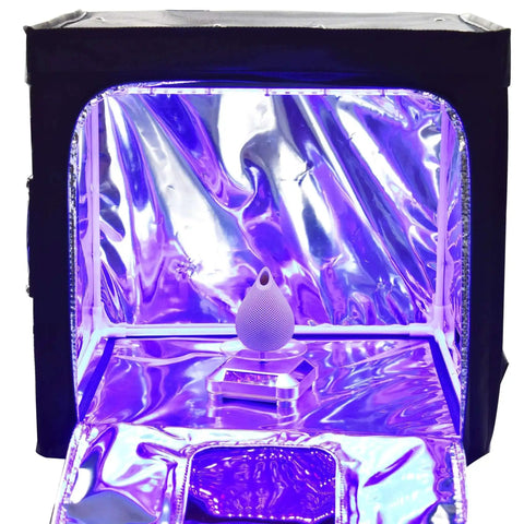 UV Light Curing Box For 3D Printing Post Processing Pro Grade Large Enclosure with 365 To 460 Nanometer UV Lamp shown open