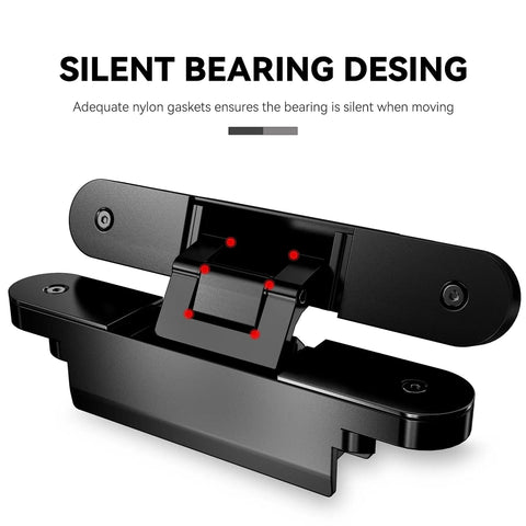 Sleek Hidden Door Hinges Pair 180 Degree Swing Zinc Alloy Concealed Hinge Kit For Solid Doors 176 Lb Load Rating 3 Dim Adjustable