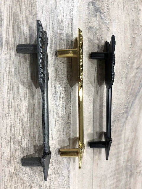 Set Of 4 Black Zinc Alloy Arrow Cabinet Handles With Rust And Corrosion Resistant Finish, 96mm Center To Center Mount