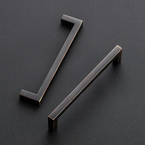 Solid 5 Inch Center To Center Slim Square Bar Drawer Handles With Oil Rubbed Bronze Finish Pack Of 10 For Kitchen Cabinets And Drawers