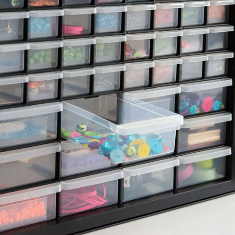 Small Parts Storage Cabinet With 44 Drawer Organizer For Screws Nuts Bolts Electronics Hardware Beads Crafts And More, Built Tough Made In USA Stackable Black Boss Grade