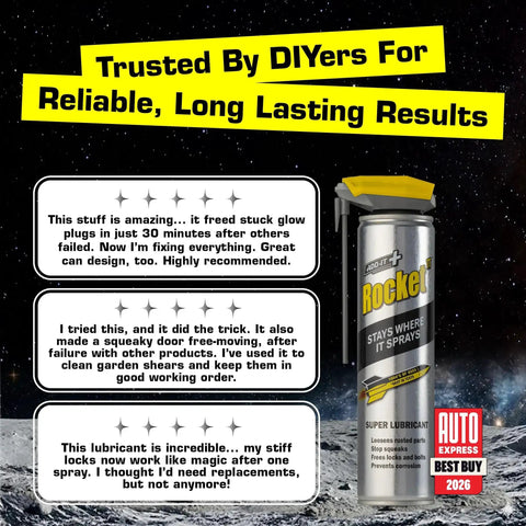 Rocket TT lubricant spray for rusted bolts, tools, bikes, 15.2 oz can, anti-corrosion with water-resistant coating