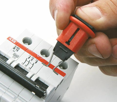 Miniature Circuit Breaker Lockout Pin-Out, Standard DIN Style, Compatible With 120/277 VAC European Machinery in use