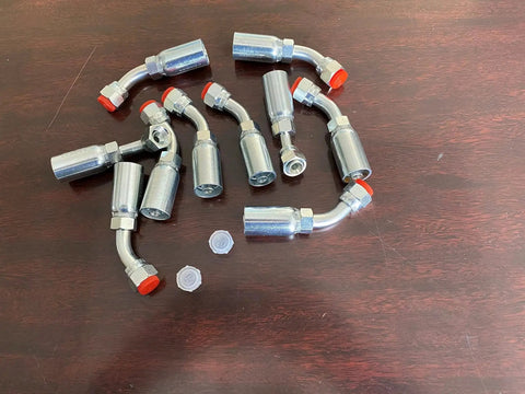 10 Pack Female JIC Three Eighths Inch Hydraulic Hose Fittings Forty Five Degree Elbow With Nine Sixteen Eighteen Threads For Three Eighths Inch Hose