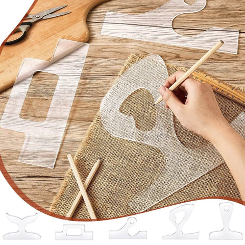 Five Pcs Acrylic Charcuterie Board Handle Template Set, Pro Grade DIY Woodworking Templates For Cutting Boards And Stencil Guides