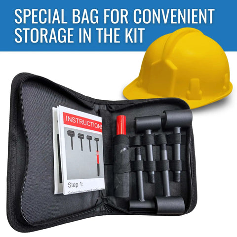 4 In 1 Door Hinge Wrench Set Red Heavy Duty Adjustment Tool With 10 Inch Handle For Residential Hinges in storage bag with instructions