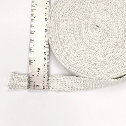 Flat gasket tape, high-temperature 1000°F, white, 1'' x 1/8'' x 25ft roll for boiler and furnace