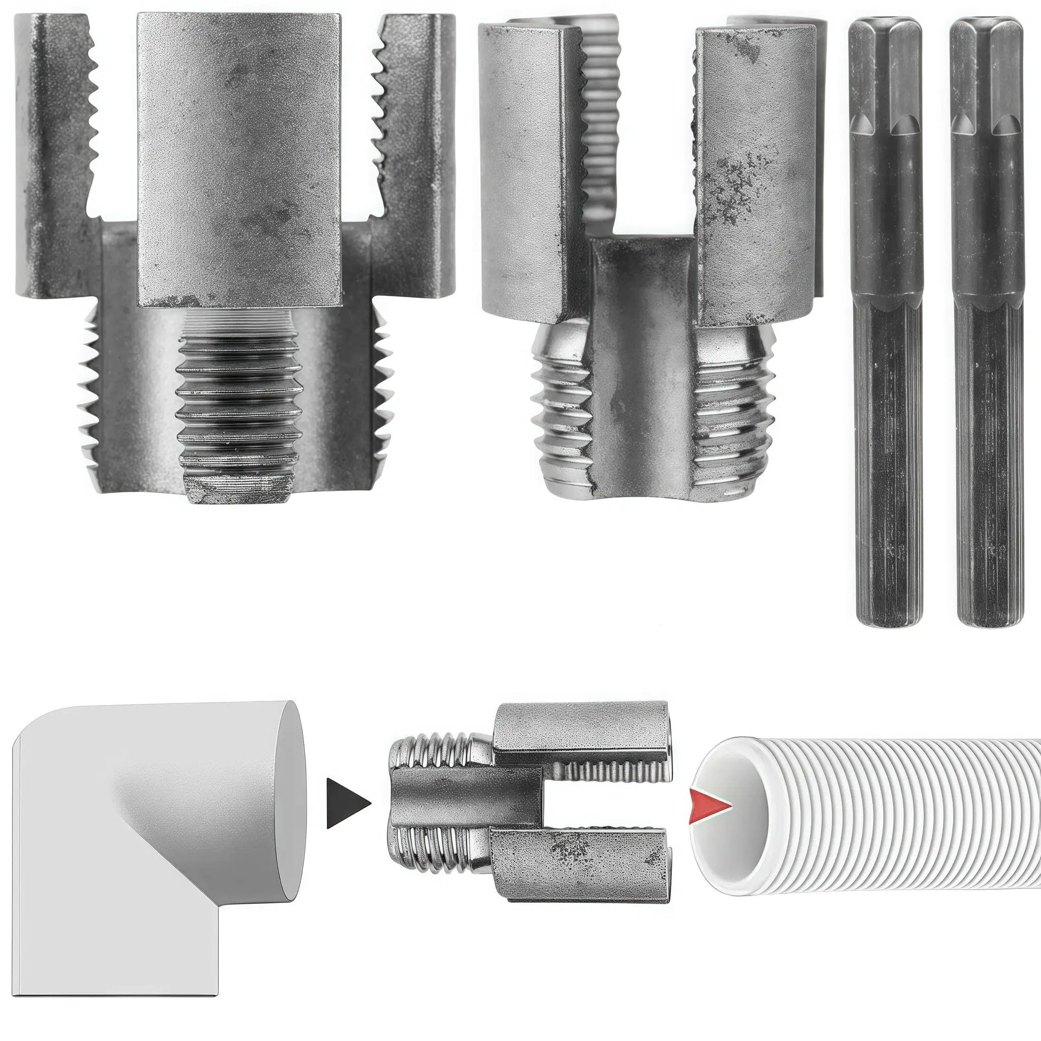 File Bundle Threading Dual Function Pipe Threading Tool For Half Inch And Th...
