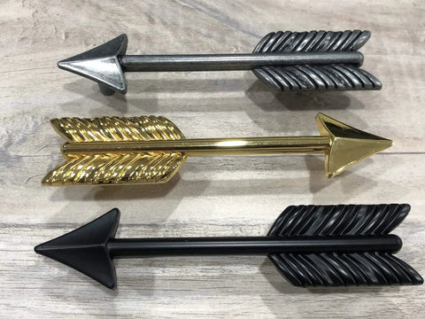 Set Of 4 Black Zinc Alloy Arrow Cabinet Handles With Rust And Corrosion Resistant Finish, 96mm, elegant hardware design