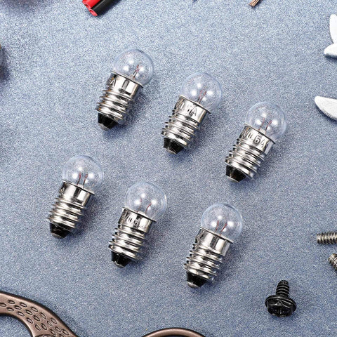 20 Pack E10 Mini Light Bulbs With E10 Screw Base, 1.5V 0.3A Tiny Replacement Lamps for circuit boards displayed on a surface