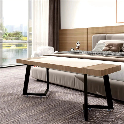 Heavy Duty 16 Inch Black Metal Coffee Table Legs Double V Shaped Design 2 Piece Set for DIY furniture end tables installed
