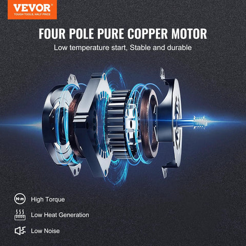 VEVOR 7 CFM dual-stage HVAC vacuum pump, 1/2 HP rotary vane with oil bottle, cutaway view