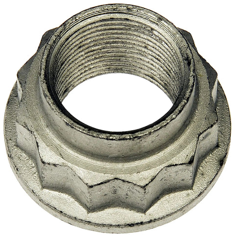 Close-up of a metal nut from Front Driver Side Wheel Bearing And Hub Assembly For Select Toyota Models OE Fix All In One Loaded Knuckle Kit