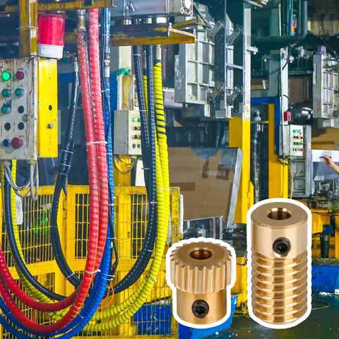 0.5 Modulus Brass Gear Reducer Set With 20 Tooth Brass Gear Wheel And 4mm Bore Brass Gear Shaft for small machines and DIY projects